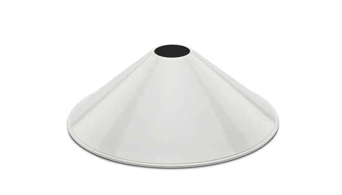 Schirm THPG MINIMAL Stahlblech Kegel weiß