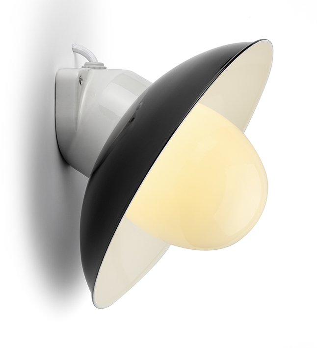 Wandleuchte THPG MEDIUM 1 Porzellan Stahlblech Opalglas