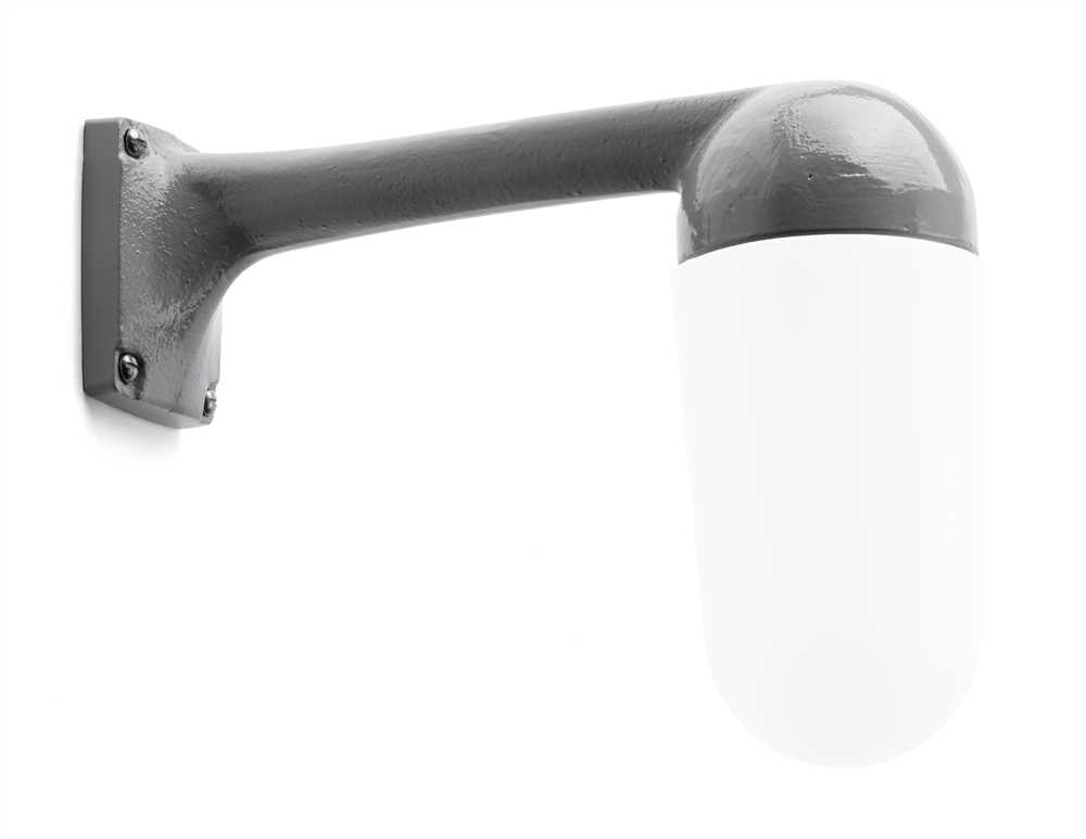 Wandarm Außenleuchte Aluminiumguss 90 Grad grau