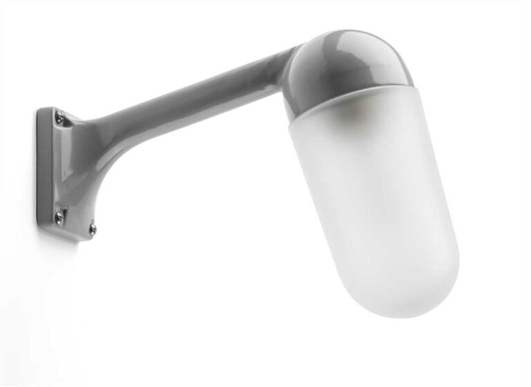 Wandarm Außenleuchte Aluminiumguss 80 Grad grau