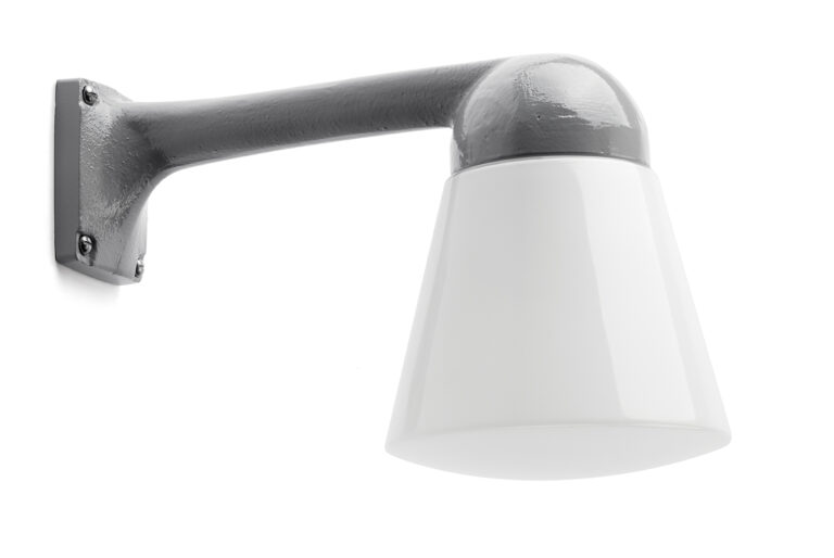 Konisches Glas opal für Außenleuchte Aluminiumguss