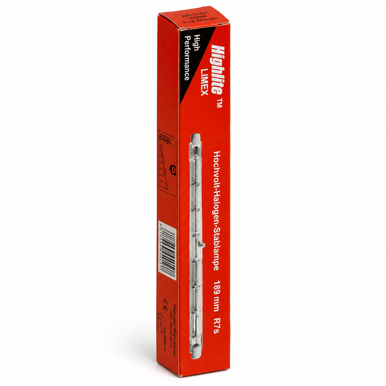 Highlite Halogenstab 1000 Watt – Verpackung in Seitenperspektive