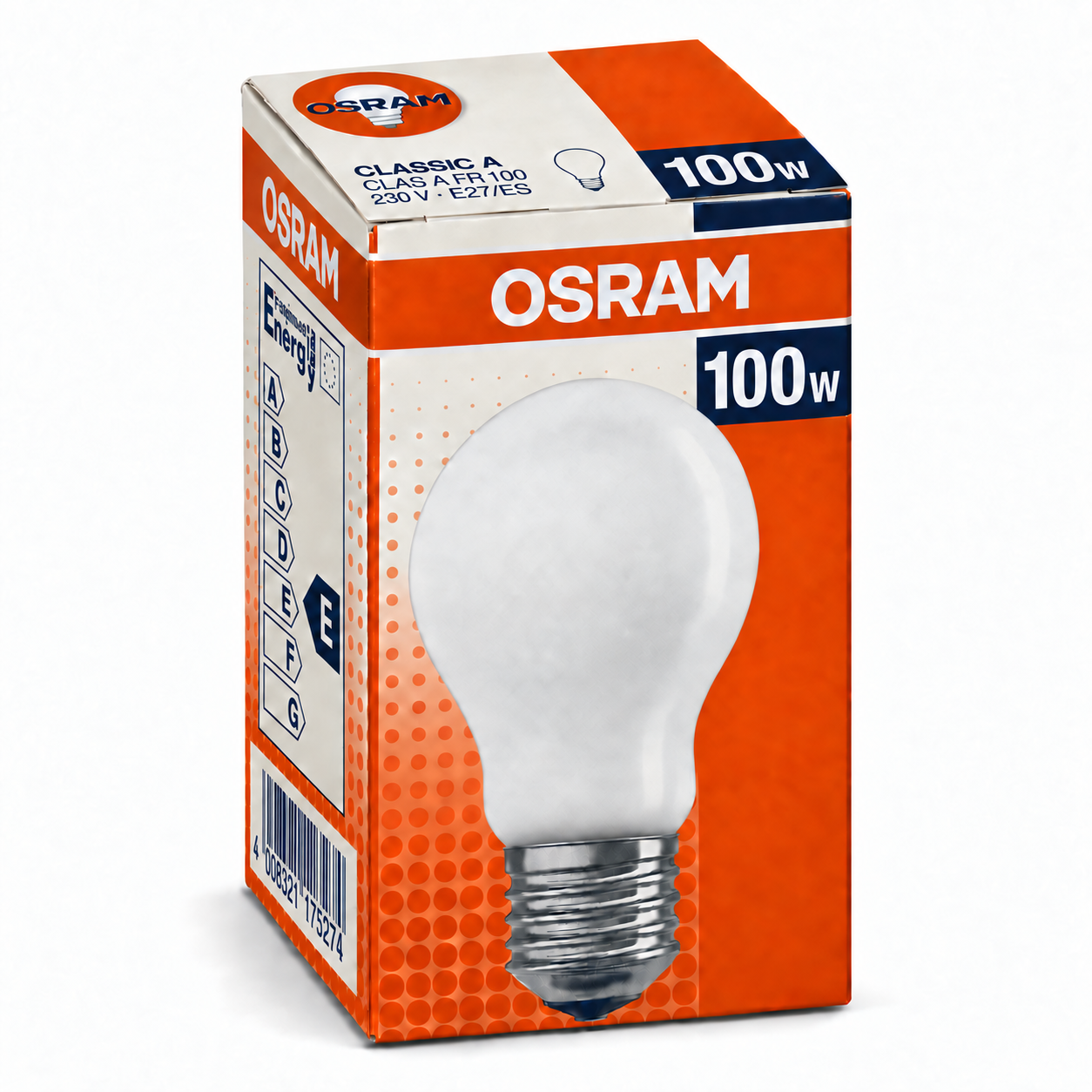 OSRAM CLASSIC A 100 Watt – Verpackung in Seitenperspektive