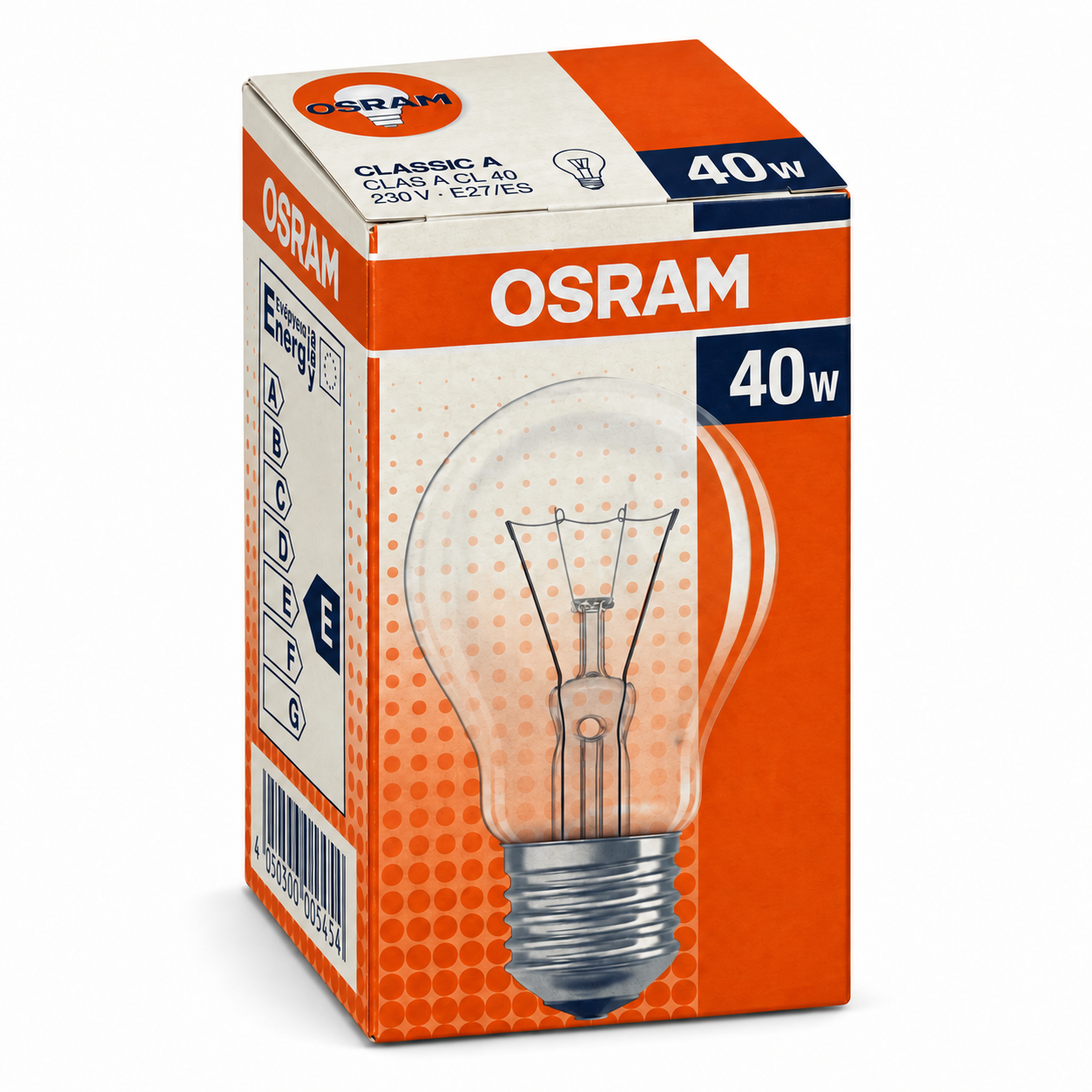 OSRAM CLASSIC A 40 Watt – Verpackung in Seitenperspektive