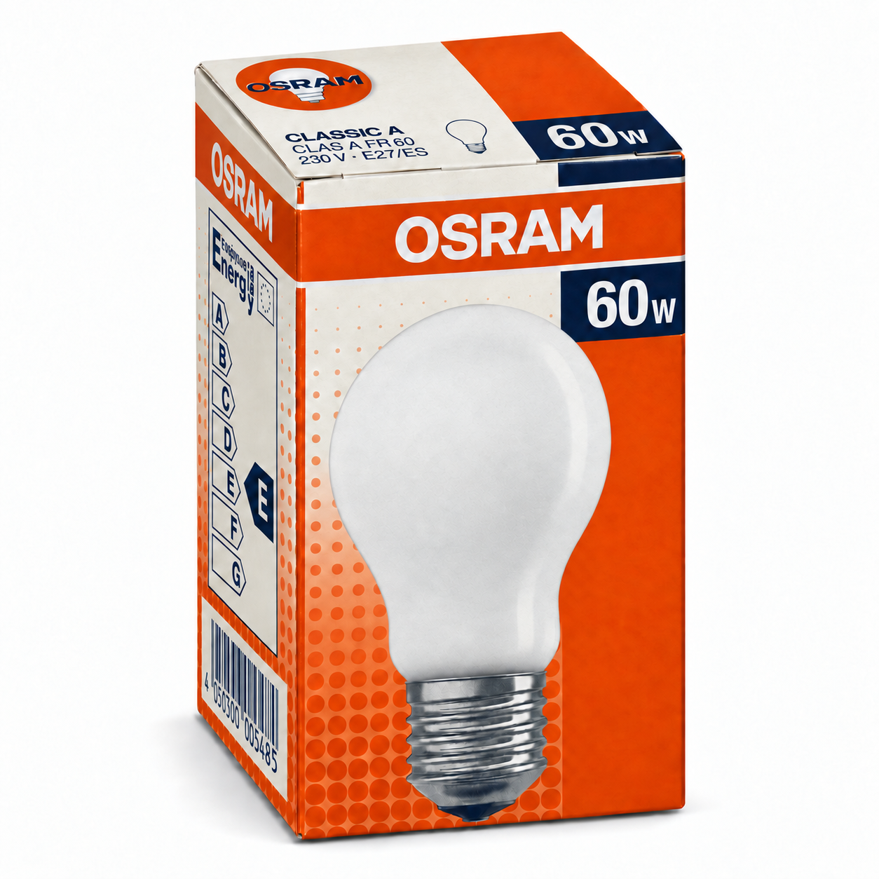 OSRAM CLASSIC A 60 Watt – Verpackung in Seitenperspektive