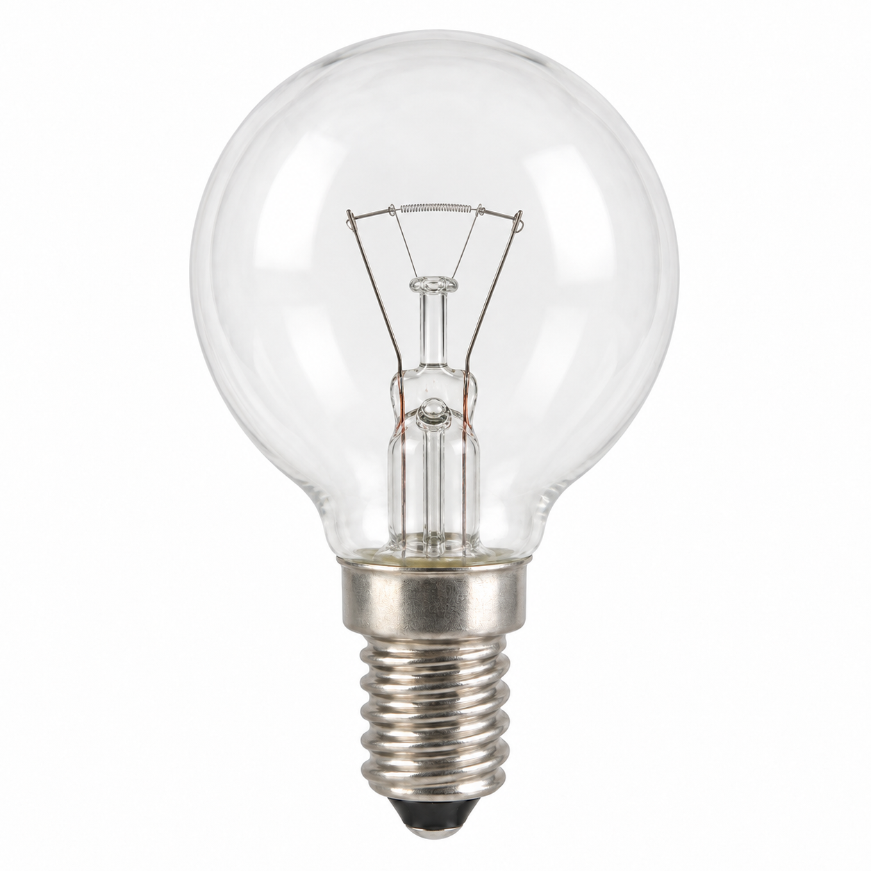 Klare Tropfenlampe mit E14-Sockel
