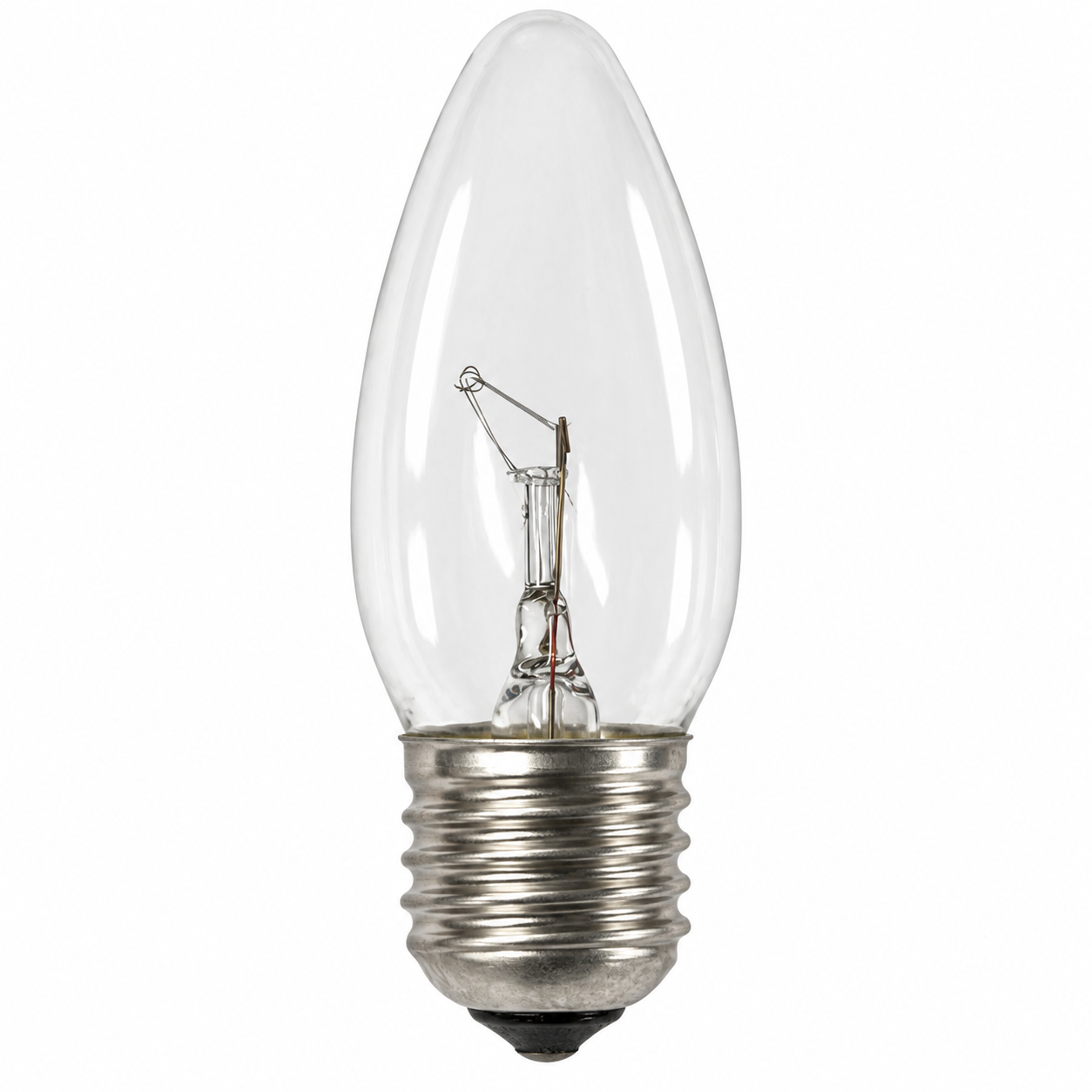 klar Kerzenlampe mit E27-Sockel