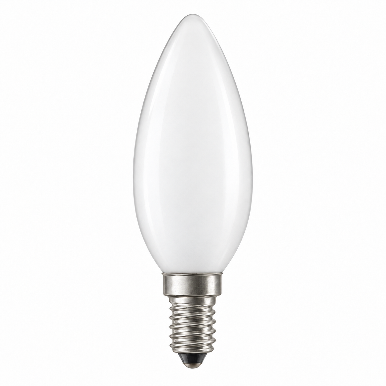 Matte Kerzenlampe mit E14-Sockel