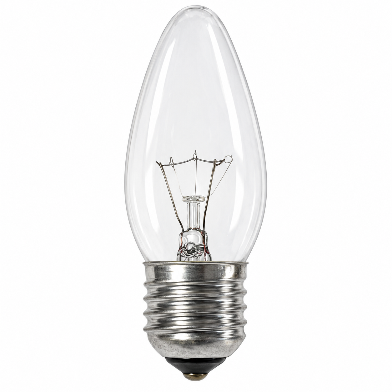 klar Kerzenlampe mit E27-Sockel