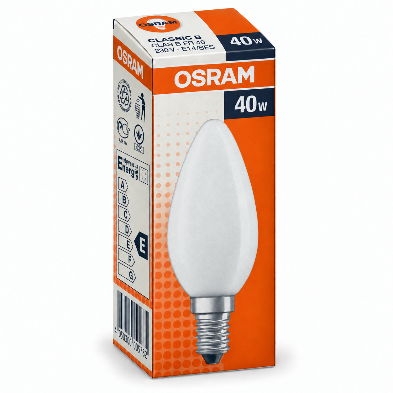 OSRAM CLASSIC B 40 Watt – Verpackung in Seitenperspektive