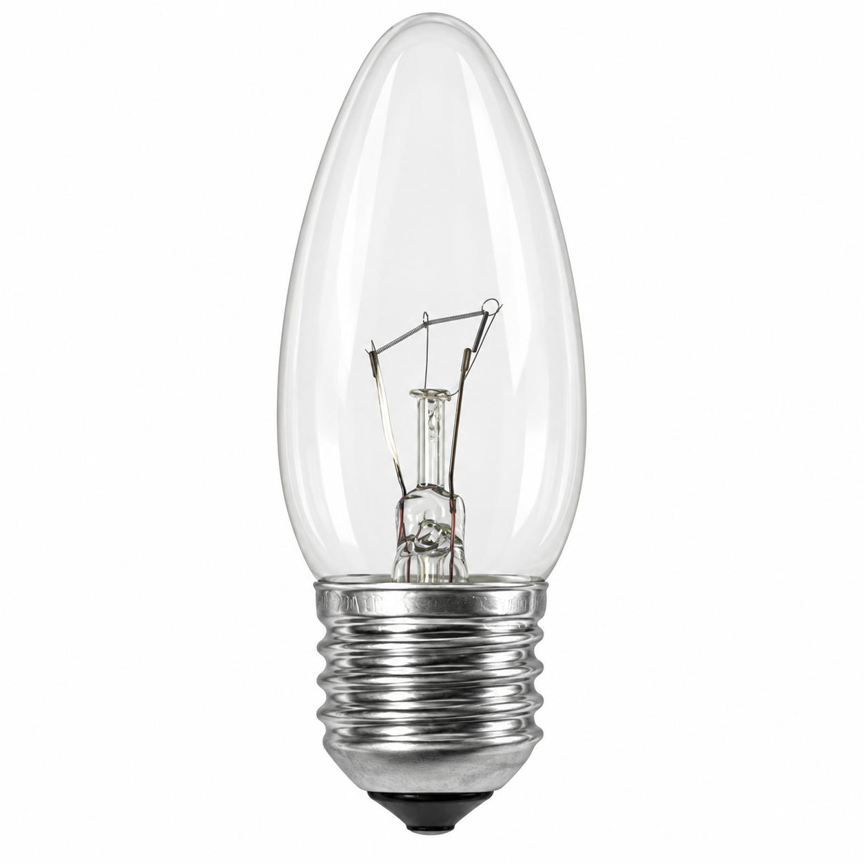 klar Kerzenlampe mit E27-Sockel