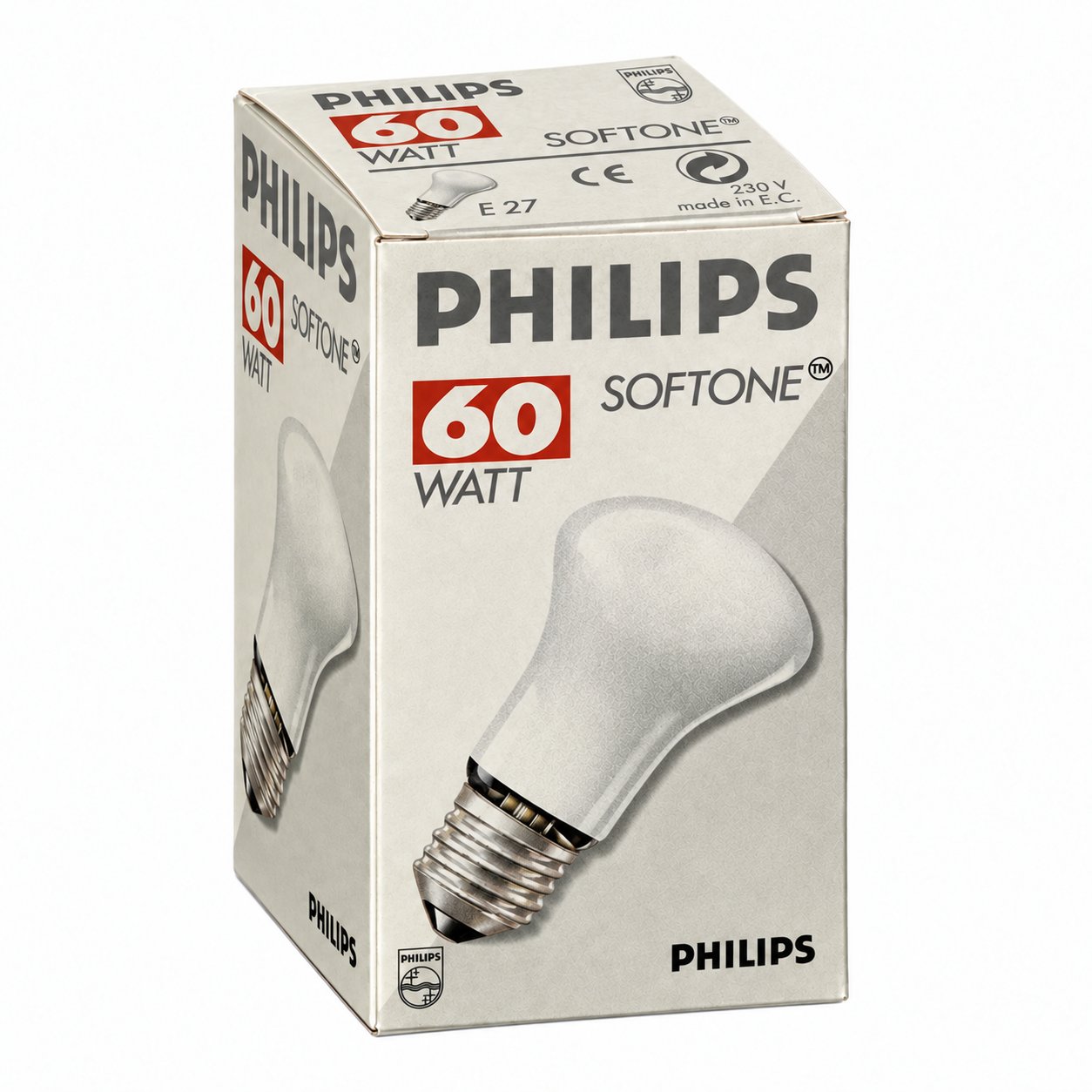 PHILIPS SOFTONE 60 Watt – Verpackung in Seitenperspektive