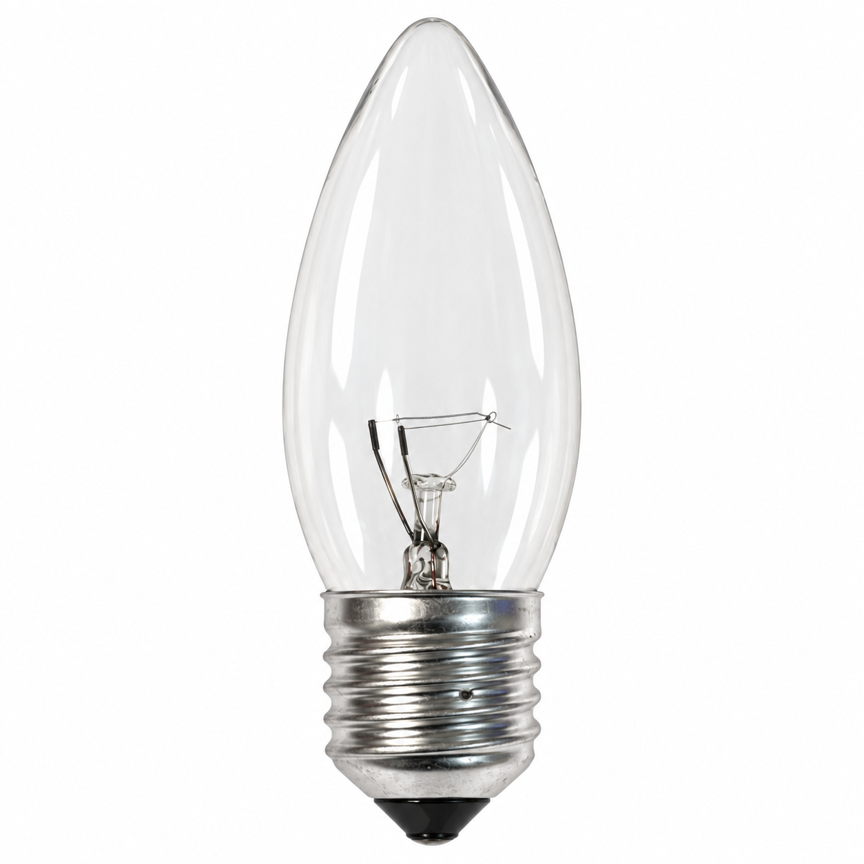 klar Kerzenlampe mit E27-Sockel