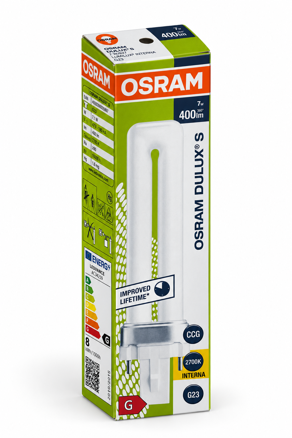 DULUX S Schachtel mit Energieetikett links