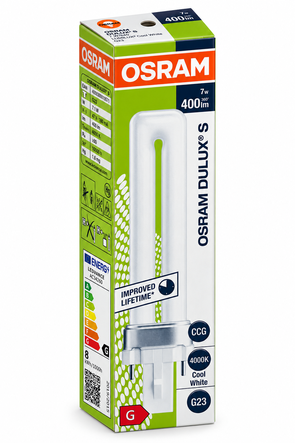 DULUX S Schachtel mit Energieetikett links