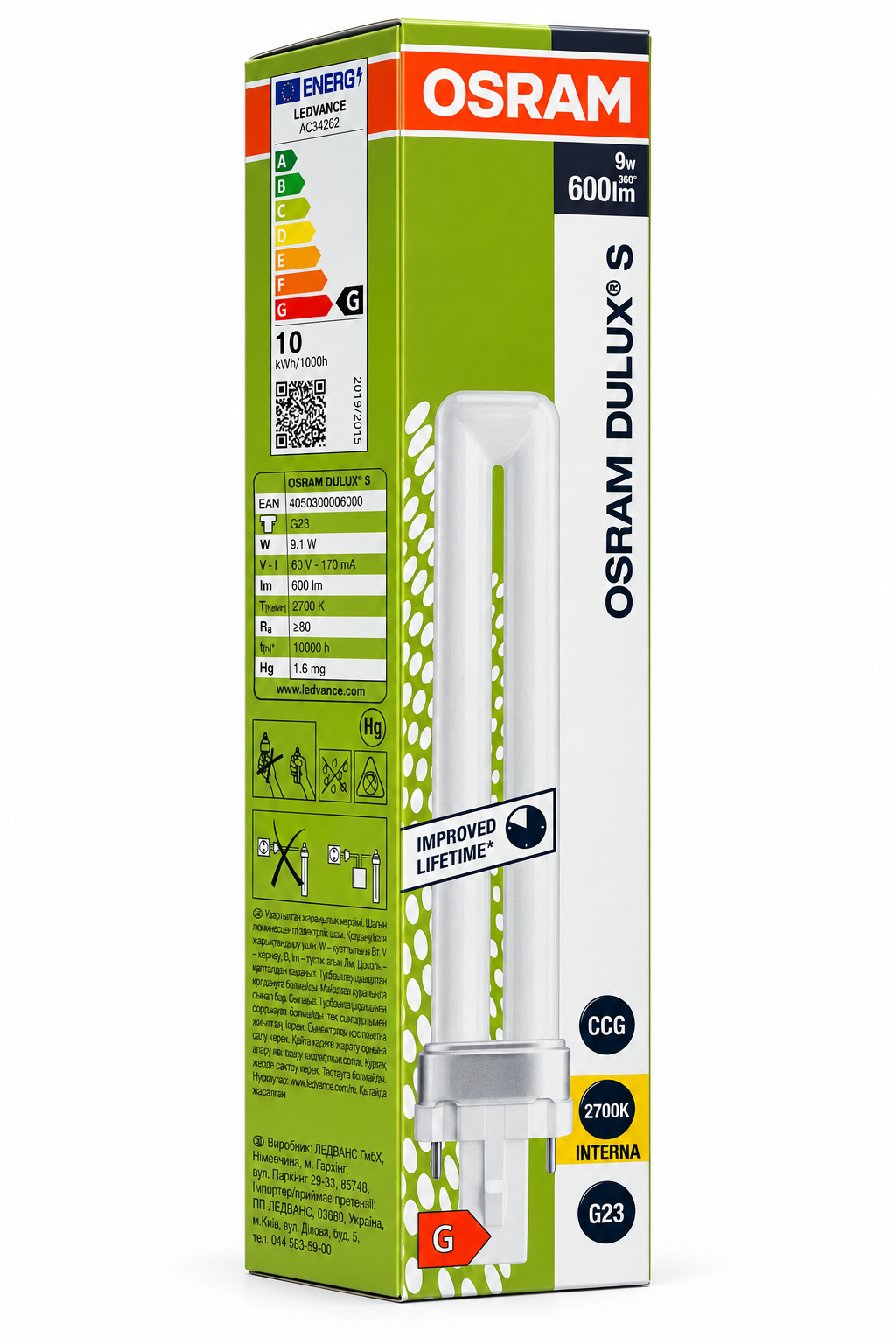 DULUX S Schachtel mit Energieetikett links