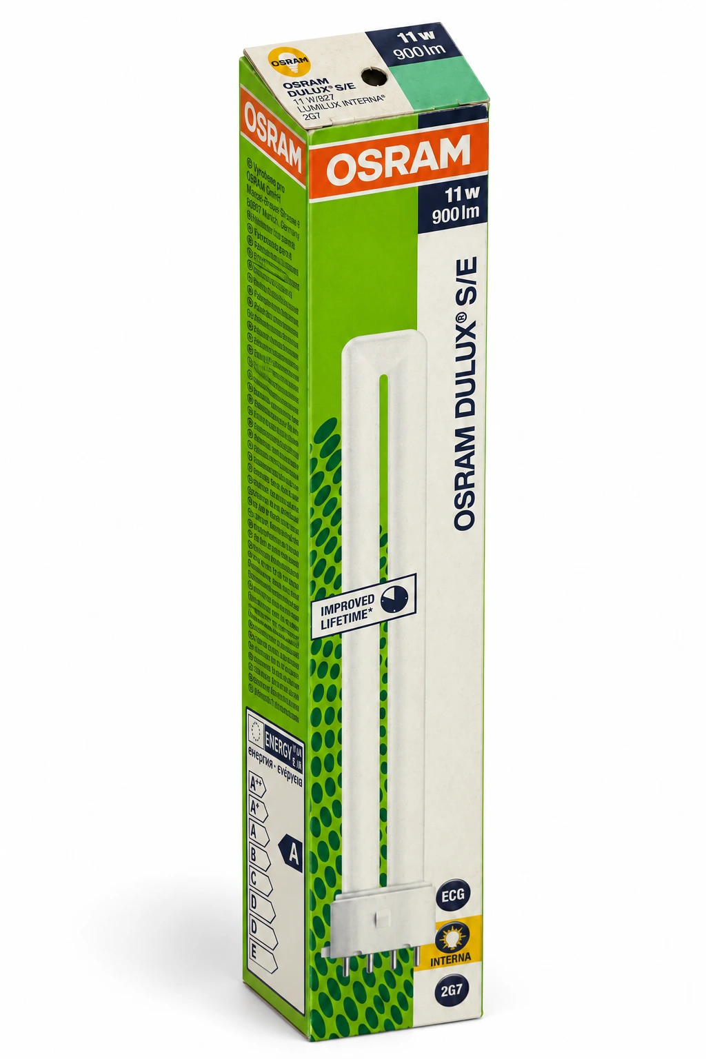 DULUX S Originalschachtel mit historischer Energiekennzeichnung A