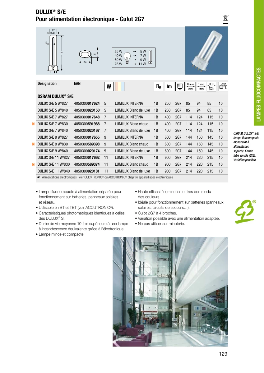 OSRAM-Originalkatalog DULUX S/E 5 W/840