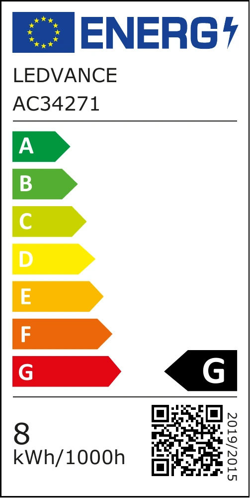 Offizielles LEDVANCE-Energieetikett G für 4050300017648