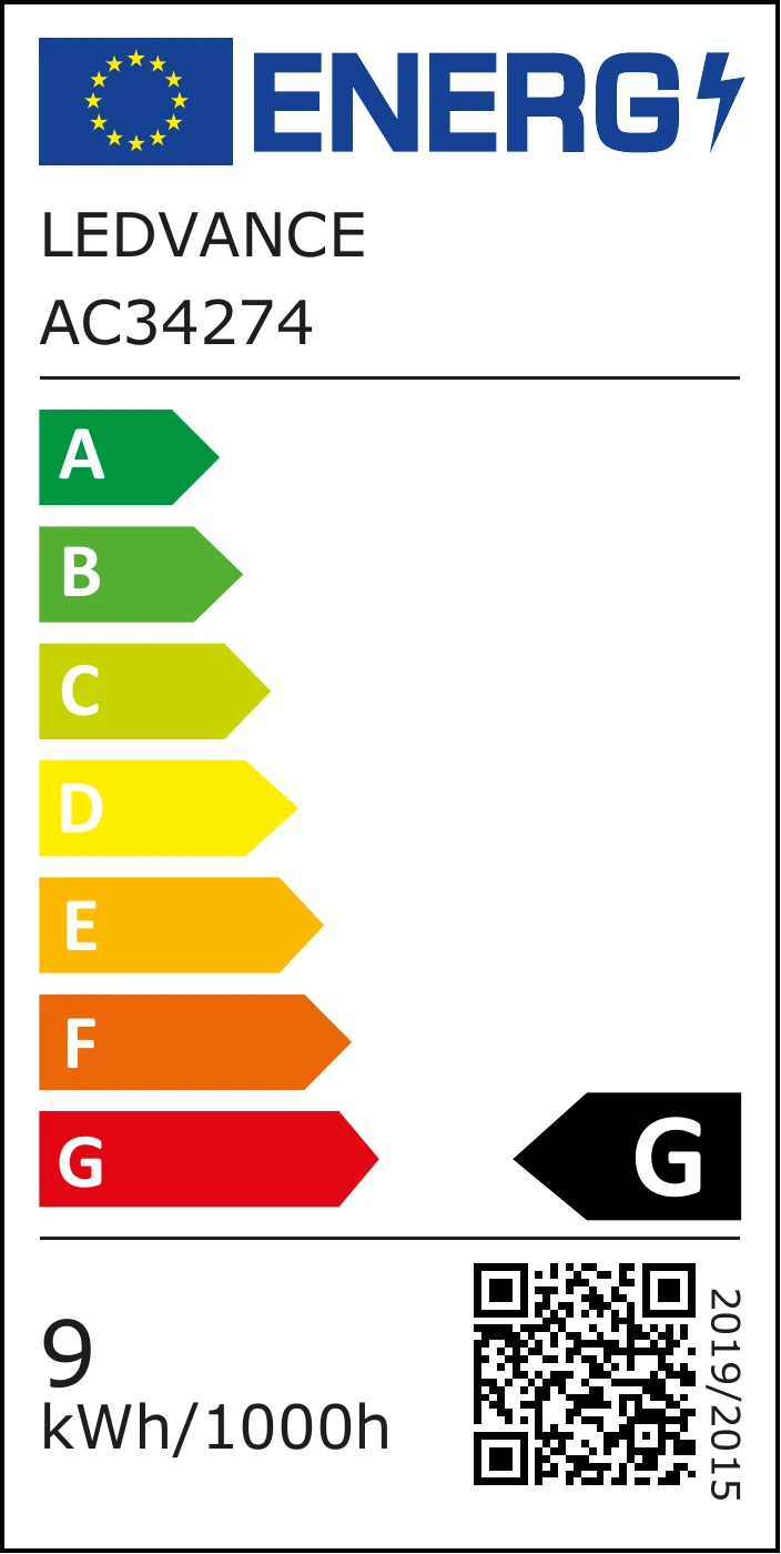 Offizielles LEDVANCE-Energieetikett G für 4050300017655