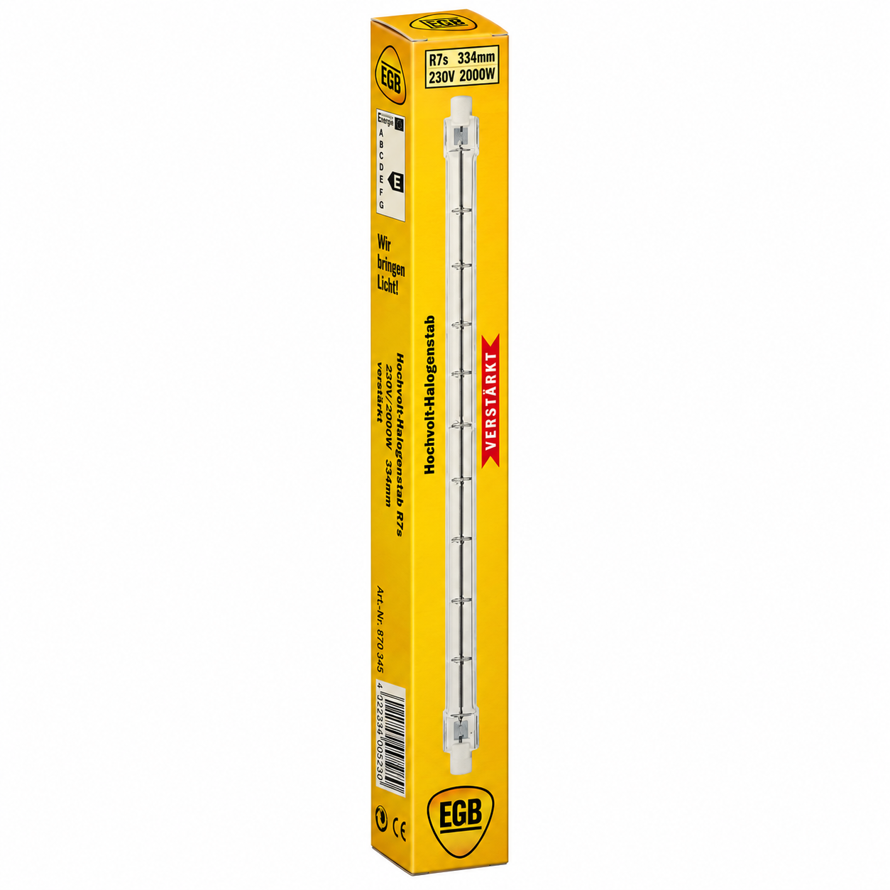 EGB Halogenstab 2000 Watt – Verpackung in Seitenperspektive