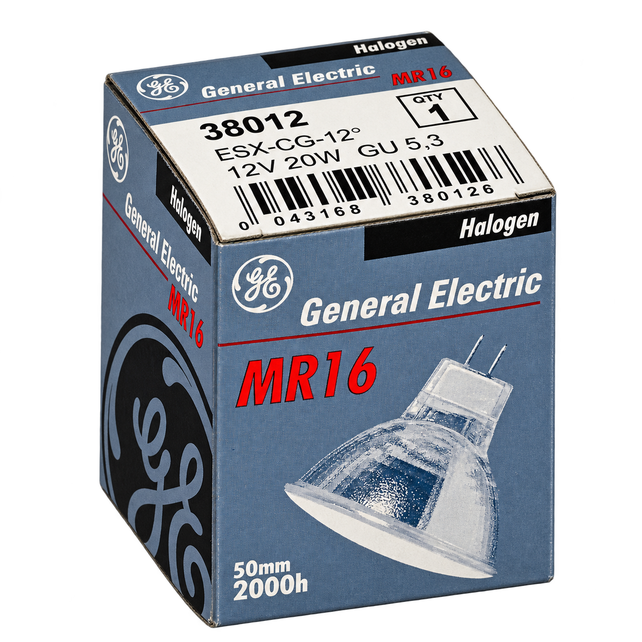 GE Halogenlampe 20 Watt – Verpackung in Seitenperspektive