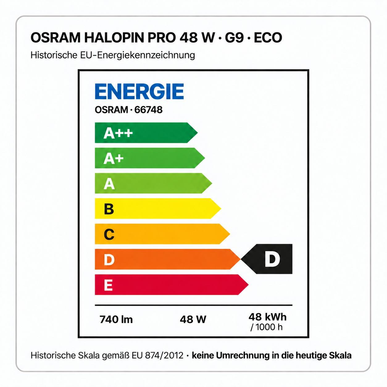 OSRAM 48 Watt G9 klar – 48 W, 48 kWh / 1000 h; aktuelle Energieklasse G