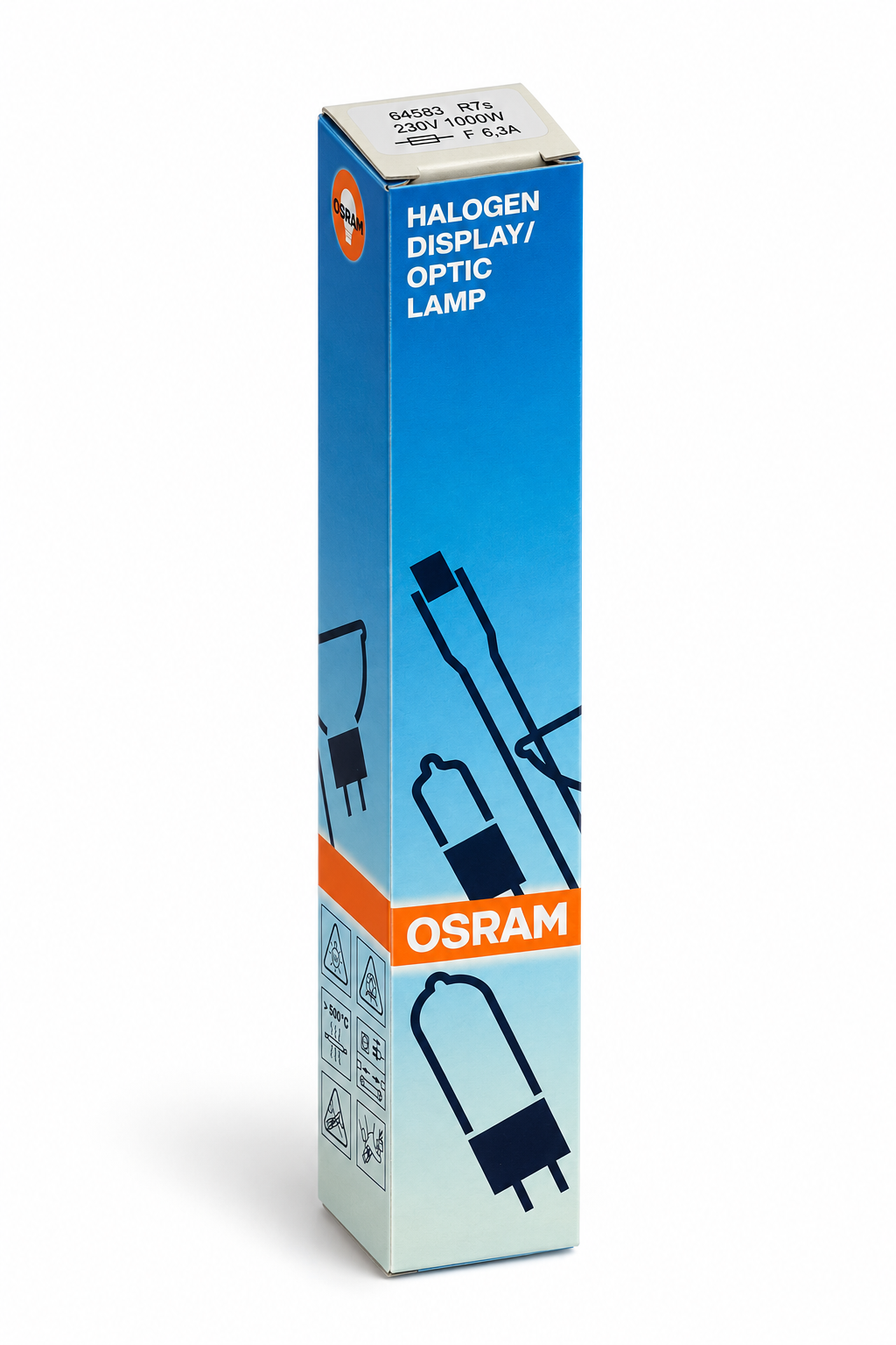 OSRAM Halogenstab 1000 Watt – Verpackung in Seitenperspektive